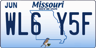 MO license plate WL6Y5F
