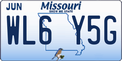 MO license plate WL6Y5G