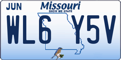 MO license plate WL6Y5V