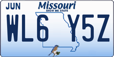 MO license plate WL6Y5Z