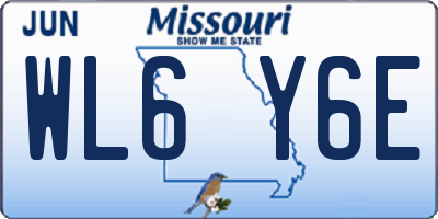 MO license plate WL6Y6E