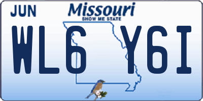 MO license plate WL6Y6I