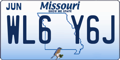 MO license plate WL6Y6J