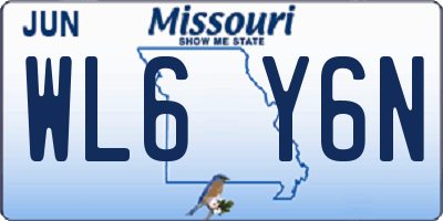 MO license plate WL6Y6N