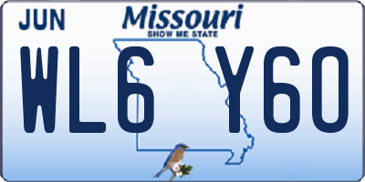 MO license plate WL6Y6O