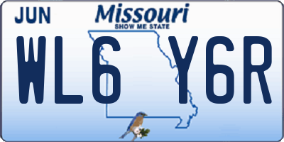 MO license plate WL6Y6R