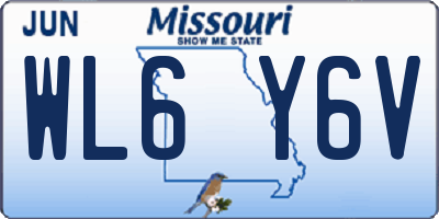 MO license plate WL6Y6V