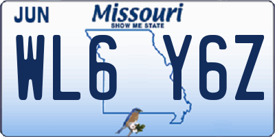 MO license plate WL6Y6Z