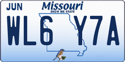 MO license plate WL6Y7A