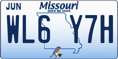MO license plate WL6Y7H