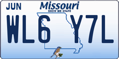 MO license plate WL6Y7L