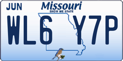 MO license plate WL6Y7P