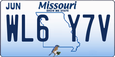 MO license plate WL6Y7V