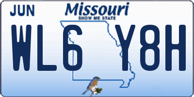 MO license plate WL6Y8H