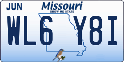 MO license plate WL6Y8I