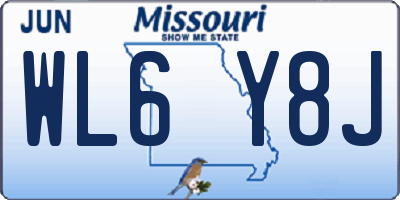 MO license plate WL6Y8J