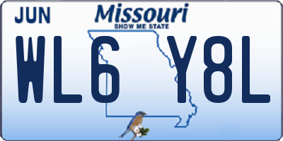 MO license plate WL6Y8L