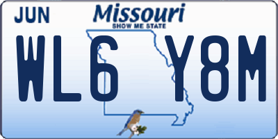 MO license plate WL6Y8M