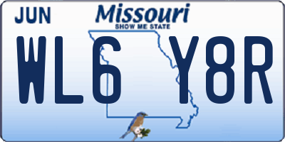 MO license plate WL6Y8R