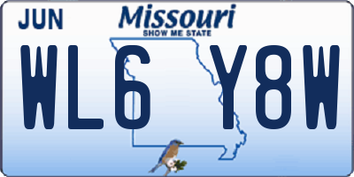MO license plate WL6Y8W
