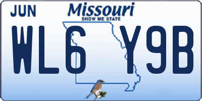 MO license plate WL6Y9B
