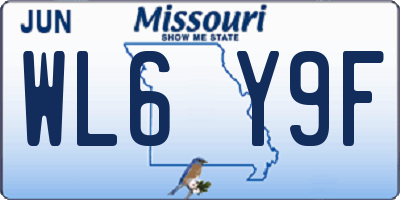 MO license plate WL6Y9F