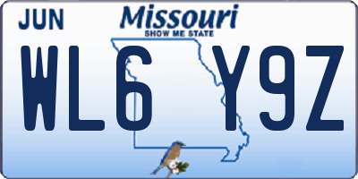 MO license plate WL6Y9Z