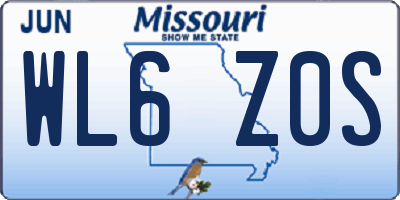 MO license plate WL6Z0S