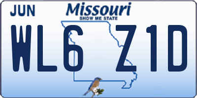 MO license plate WL6Z1D