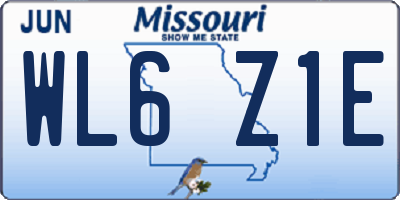 MO license plate WL6Z1E