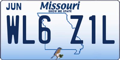 MO license plate WL6Z1L