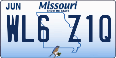 MO license plate WL6Z1Q