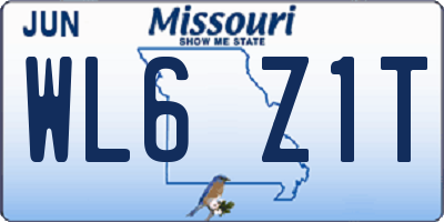 MO license plate WL6Z1T
