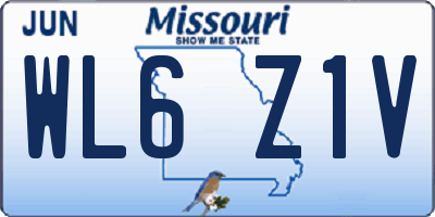 MO license plate WL6Z1V