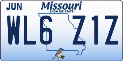 MO license plate WL6Z1Z