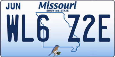 MO license plate WL6Z2E