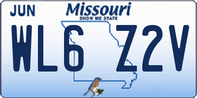 MO license plate WL6Z2V