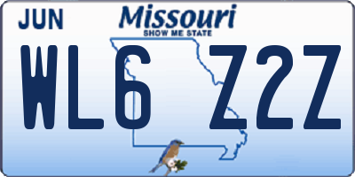 MO license plate WL6Z2Z