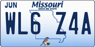 MO license plate WL6Z4A