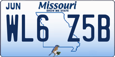 MO license plate WL6Z5B