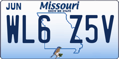 MO license plate WL6Z5V