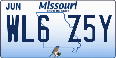 MO license plate WL6Z5Y