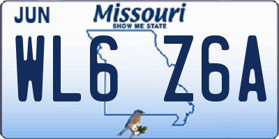 MO license plate WL6Z6A