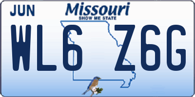 MO license plate WL6Z6G