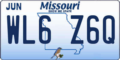 MO license plate WL6Z6Q
