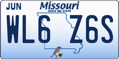 MO license plate WL6Z6S