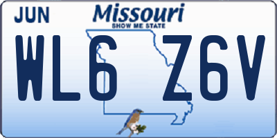 MO license plate WL6Z6V