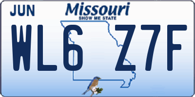 MO license plate WL6Z7F