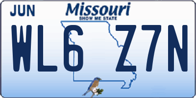 MO license plate WL6Z7N