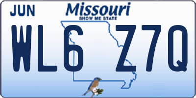 MO license plate WL6Z7Q